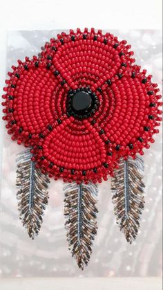 Remembering Our Warriors/Ogichidaa & Beaded Poppies