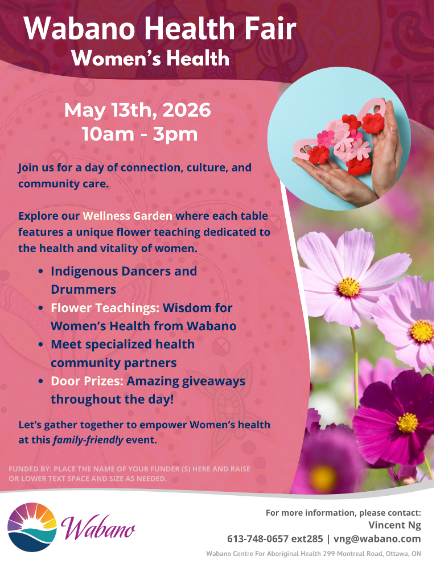 poster in pink and burgundy about the women's health fair